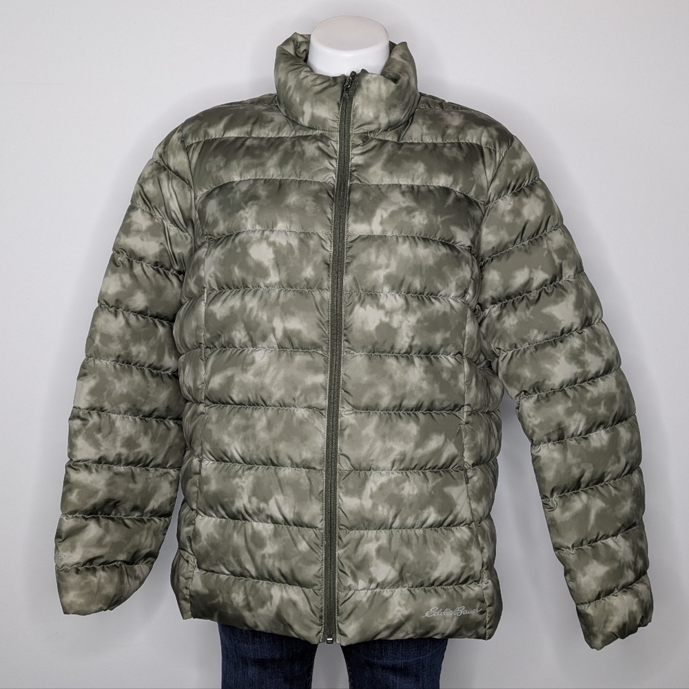 Eddie Bauer green EB650 zip up puffer winter coat 2XL